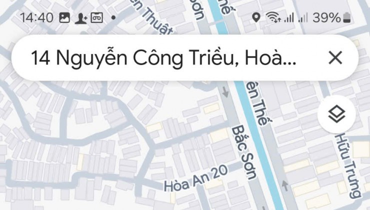 Cần bán lô đất MT Nguyễn Công Triều ,P Hòa An, Quận Cẩm Lệ, Đà Nẵng